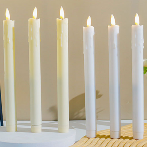 Vela Electrónica Blanca de 25 cm con Efecto de Llama Móvil, Funciona con Pilas, para el Hogar y la Cena - Product Image 1