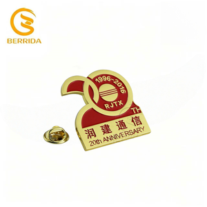 Épingles à revers en métal personnalisées, alliage de zinc, émail dur, plaqué or, badge d'anniversaire, design gratuit, logo personnalisé, cadeaux souvenirs - Product Image 1