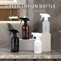 Flacons pulvérisateurs cosmétiques en PET vert givré, noir et ambre de 200 ml, 300 ml, 500 ml avec pompe et gâchettes pulvérisatrices