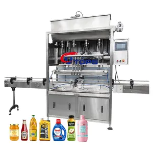 Otomatik pistonlu dolgu 200ml 500ml şişe biber salçası yoğurt dolum paketleme makinesi karşılamak GMP standartları