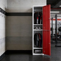Armoire de rangement verrouillable à double porte pour salle de sport, salon de beauté, salle de bain, maison, balcon, extérieur, école et salle à manger - Ignifuge, grande capacité