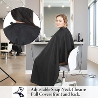 Cape de coiffure en polyester hydrofuge et antistatique avec logo personnalisé pour salon, 160x140cm, plusieurs couleurs