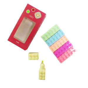Vente en gros logo personnalisé Macaron fluorescent Blocs de couleur Surligneur de bâtiment Stylo <span class=keywords><strong>marqueur</strong></span> promotionnel pour enfants - Product Image 5