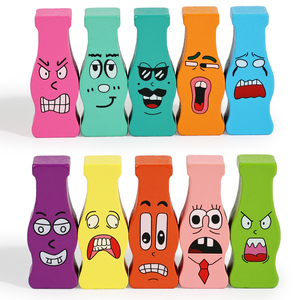 Jeu créatif de reconnaissance des expressions avec bouteilles et jetons visage souriant, jouet Montessori d'association des émotions pour la maternelle - Product Image 4