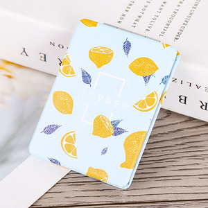 High-Definition Double-Sided Handheld Portable Glass Stylish Full-Color PU Leather Cartoon Mirror for Beauty Boutiques