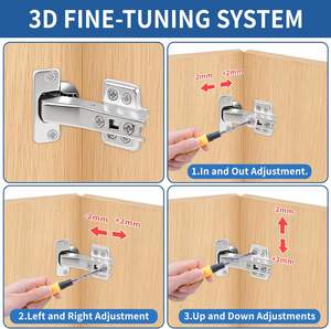 תמבי 1 זוג 45 מעלות קרוב ארון פינה צירים פינת חציצות נירוסטה הידראולי מזגנים מטבח ארונות - Product Image 5