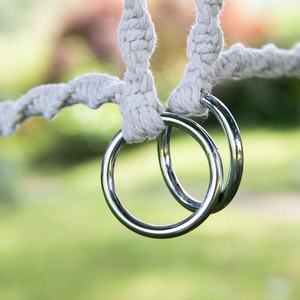 <span class=keywords><strong>Hamac</strong></span> suspendu en corde, chaise suspendue avec cadre rond de style bohème <span class=keywords><strong>pour</strong></span> une utilisation en intérieur et en extérieur, matériau naturel blanc - Product Image 3