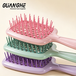 Grande quantité en stock de brosses coiffantes à grille creuse en plastique, démêlantes et volumisantes, pour salons de coiffure, avec coffret cadeau personnalisé, articles en gros - Product Image 6