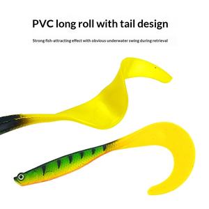 Leurre souple Jerkbait en acier inoxydable à queue longue, motif léopard vert, réaliste, pour pêche au bar, sans hameçons - Product Image 2