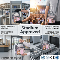 Sac à bandoulière transparent personnalisable et écologique, approuvé pour les stades, sac à main transversal en PVC recyclable