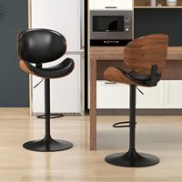 ALINUNU Tabouret de bar moderne en cuir à hauteur réglable Dossier rotatif Style européen Tabouret de bar confortable de luxe pour pub à la maison