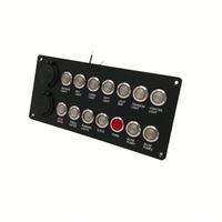 Panneau de commande à boutons poussoirs 12V/24V avec double chargeur USB, boîtier de commutation métallique 14 gangs pour bateau, camping-car, camion, tableau de bord de voiture