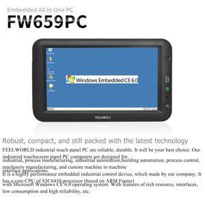 Computadora Integrada Todo en Uno FEELWORLD FW659PC con Pantalla de 7 Pulgadas, Pantalla de Inicio Personalizada, Precio de Fábrica OEM, Puerto RJ45 RS232 - Product Image 2