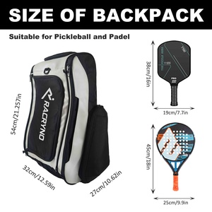 Zaino Personalizzabile Impermeabile in PU per Pickleball con Scomparto per Scarpe, Zaino per <span class=keywords><strong>Padel</strong></span>, Borsa per Racchette da Tennis e Squash - Product Image 2