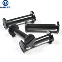 Vis Chicago à tête plate en nylon noir/blanc de 5,6 mm, filetage grossier, métrique/pouce, pour reliure de livres, mâle/femelle