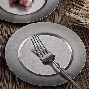Assiette à steak ronde en acier inoxydable de style rétro japonais Luxshiny Dinner Sushi Dish Make Old Dessert <span class=keywords><strong>Cake</strong></span> Candy Fruit Plates - Product Image 3