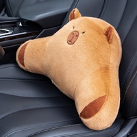 Coussin de soutien lombaire Capybara mignon avec tissu doux effet vison, soulage efficacement les douleurs dorsales pour sièges de voiture et canapés domestiques