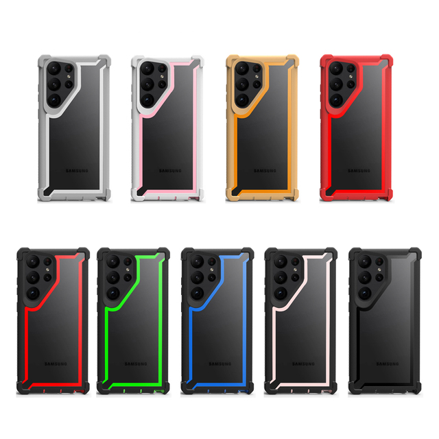 Shockproof Back Cover 3 in 1 Hybrid Airbag Armor Cell Phone Case for Samsung S23 Ultra