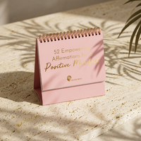Kalender Meja Afirmasi Positif 365 Hari Kustom, Perencana Harian Inspiratif, Cetakan Spiral Logam