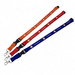 Cordón corto de seguridad personalizado con sublimación impresa, de nailon satinado y poliéster, con soporte para tarjeta de identificación. - Product Image 4
