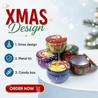 Cadeau de Noël personnalisé, mini boîtes rondes et décoratives pour bougies de voyage, pots vides de bougies parfumées avec couvercle, récipients en métal pour bougies