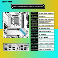 Carte mère JGINYUE Z790M Snow Dream D5 M-ATX pour PC, prend en charge les processeurs de plateforme LGA1700 de 12e, 13e et 14e génération