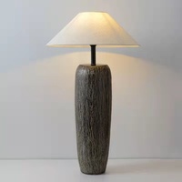 Lampe de sol en céramique de style Wabi-Sabi japonais, design simple, salon, hôtel, villa, maison d'hôtes, lumière d'ambiance et de nuit, 220V, Zhongshan