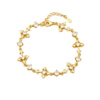 Pulsera de circonita colorida chapada en oro de 18 quilates, resistente al agua y sin deslustre, de acero inoxidable, marca Fanhua.