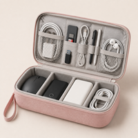 Kotak Pembawa EVA Cangkang Keras Tahan Guncangan untuk USB C Hub, Power Bank, Kartu Memori, dan Kabel, OEM ODM Kustom untuk Importir