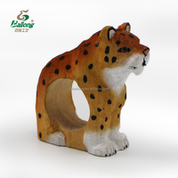 Ensemble d'anneaux de serviette en bois massif gravé en forme d'animal, écologiques, multicolores, faits à la main, pour la décoration de la maison, les mariages et les fêtes