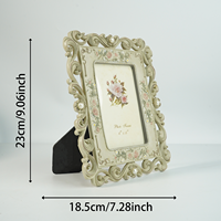 Cadre photo ovale en métal baroque orné, personnalisé, doré antique, avec motifs floraux en relief, pour décoration de bureau, vente en gros, OEM