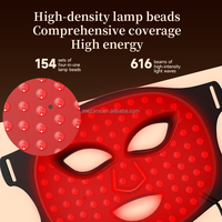 Masque LED de luminothérapie rouge 8 couleurs, portable, pliable, en silicone, appareil de soin du visage sans fil rechargeable avec certification CE