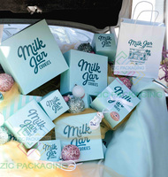 Boîtes à Cookies de Livraison et à Emporter en Papier Rose de Qualité Alimentaire avec Logo Personnalisé pour Pâtisserie, Mochi et Donuts