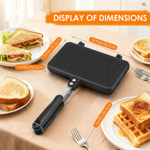 Moule à sandwich portable populaire en aluminium, plaque de cuisson pour sandwichs petit-déjeuner double face, idéale pour l'extérieur - Product Image 1