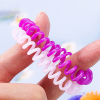 Vente en gros, 61 couleurs, cordon téléphonique étanche, petit 3.5cm en spirale sans couture, cheveux élastiques, cravates pour femmes et filles