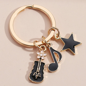 <strong>Funny</strong> Musical Keychain Instrument Violin Guitar Score Piano <strong>Headphones</strong> Music Metal Key Chains Singer Musician Cute Keyring Gifts - Product Image 4
