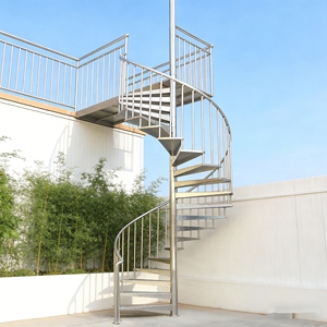 Escalera de Caracol Metálica Prefabricada, Circular, para Exteriores, de Acero Inoxidable, Resistente a la Intemperie, Diseño Moderno, Primera Calidad - Product Image 4