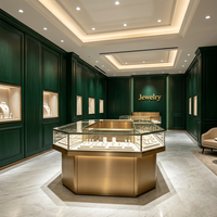 Vitrine de présentation de bijoux en verre avec éclairage LED pour centre commercial, supermarché, exposition, magasin