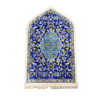 Tapis de prière personnalisé en flanelle épaisse, imprimé, à poils courts, lavable en machine, avec pompons, antidérapant, pour la maison