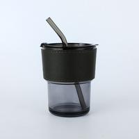 Vente en gros, tasse à eau en paille personnalisée, tasse en verre, tasses à boisson froide