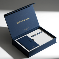 Boîte magnétique personnalisée et boîte cadeau bleue pour cadeau promotionnel, impression sur papier bleu vibrant