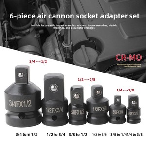 6-Piece Set Red Box Pneumatic Socket Head 1/2 & 3/4 Inch Auto Repair <b>Tool</b> Heavy-Duty Blackened Conversion Heads 1 6-piec - Product Image 4