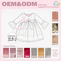 Kleinkind Mädchen Rot-Weiß Kariertes Kleid Lange Glockenärmel A-Linie Prinzessinnenkleid Rückenknopf Selbstbindende Schleife Vintage Kinderkleid