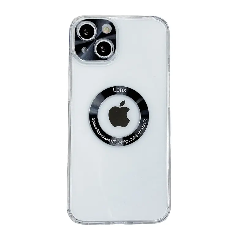 New luxury hollow metal camera protection phone case simple transparent shockproof mobile phone cover