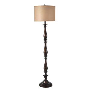 Lámpara de suelo de plástico de estilo europeo para dormitorio, sala de estar, estudio, columna de madera, simple, retro, Shanghai - Product Image 2