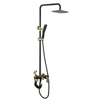 HONGDEC Ensemble de douche à quatre fonctions Ensemble de douche de bain en acier inoxydable 304 Système de douche à eau chaude et froide Salle de bain