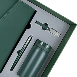 Özelleştirilmiş Pu güç banka dizüstü kurumsal hediye seti promosyon lüks iş hediye öğeleri kalemli not defteri/USB/termos kupa