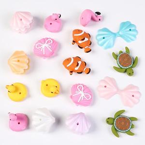 3D silicone beads - DIY <b>bracelet</b> necklace loose beads jewelry accessories Sea turtle clownfish bead <b>stringing</b> beads wholesale - Product Image 6