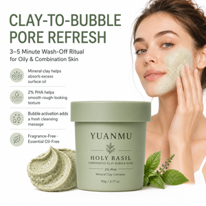 Mascarilla Facial Purificante de Burbujas de Albahaca <span class=keywords><strong>Sagrada</strong></span>, Crema Limpiadora de Poros, Hidratante y Controladora de Grasa, Elimina Puntos Negros - Product Image 5