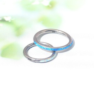 Anillo de Nariz de Acero Inoxidable 316L con Ópalo, Engaste Redondo para Piercing de Oreja o Labio, Joyería, Regalo - Product Image 4